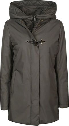 Fay Jassen, Dames, Grijs, S, Polyester, Double Front Toggle Coat