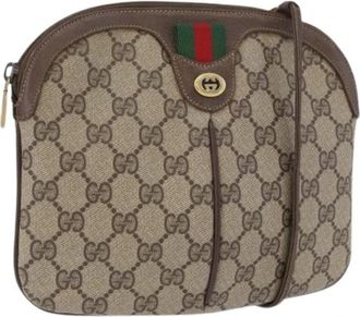 Gucci Pre-owned GG Canvas Schoudertas - Dames - Vintage Schoudertas - Beige - ONE Size - Leer - Vintage