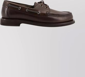 Brunello Cucinelli leather loafers featuring monili accents