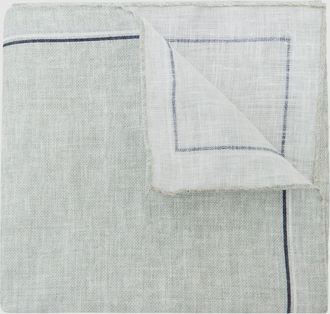 Reiss Light Sage Green Linen Pocket Square