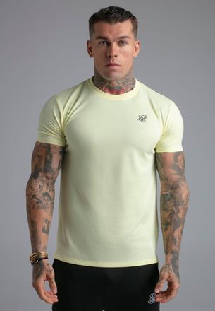 Siksilk Mens Yellow Muscle Fit T-Shirt XXL