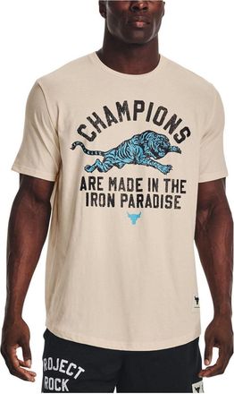 Under Armour Project Rock Champions Short Sleeve T-Shirt Beige 1376897-804