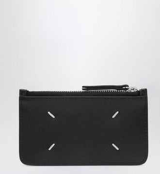 Maison Margiela Black Four Stitches zippered card holder