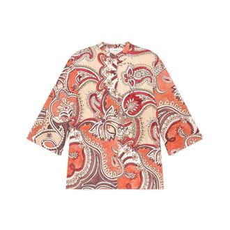 Maliparmi Blouses, female, Red, Size: XL Hippie Lotus Kaftan