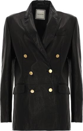 Tagliatore Black Solid Notched Lapel Blazer