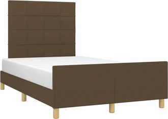 vidaXL Vidaxl - Estructura De Cama Sin Colch&oacute;n Tela Marr&oacute;n Oscuro 120x200 Cm