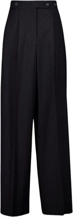 Givenchy Broeken, Dames, Zwart, XS, Wol, Elegante Monogram Jacquard Wollen Broek