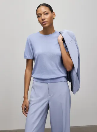 Contemporaine Womens Ultra-fine knit crew-neck sweater