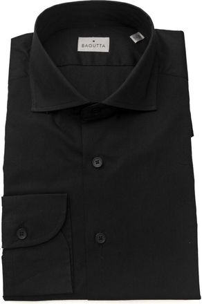 Bagutta Black Cotton Mens Slim Mens Shirt