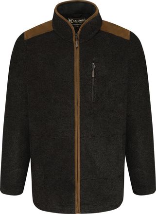 KAM Jeanswear Mens Full Zip Macaroni Bonded Fleece Jacket - Black - 5XL