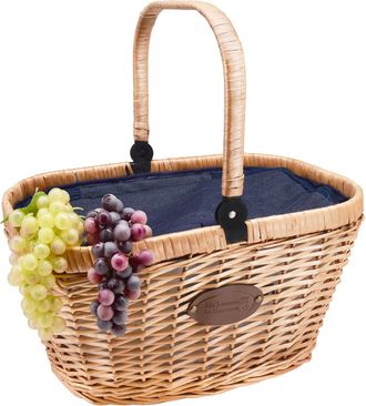 Les Jardins de la Comtesse Cesta de picnic isotérmica de mimbre y tejido efecto vaquero