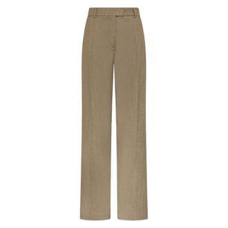 Seventy Wide Trousers, female, Beige, Size: XL Pantalone lungo in viscosa tinto filo con piega stirata centrale