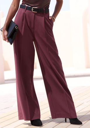 Lascana Anzughose LASCANA, Damen, Gr. 34, N-Gr, bordeaux, Obermaterial: 75% Polyester, 18% Viskose, 7% Elasthan. Taschenbeutel: 100% Polyester, unifarben, fig