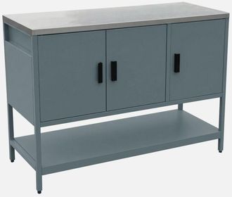 Sweeek Cocina Exterior De Acero 3 Puertas, 1 Estante, 120cm