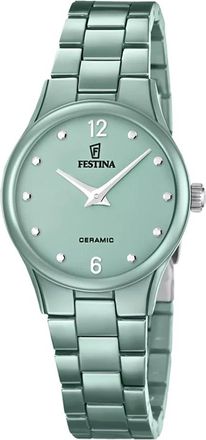 Festina Keramisch Horloge - unisex - Horloges - Groen - ONE Size - Accessoires