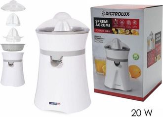 Trade Shop Trade Shop - Spremiagrumi 20w Con Sistema A Pressione Automatico 2 Testine Cestello Filtrante