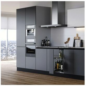 Emuca Emuca Botellero Lateral Extra&iacute;ble Supramax Con Cierre Suave, M&oacute;dulo 150mm, Acero, Cromado