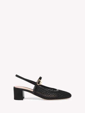 Gianvito Rossi Francoise Sandal in Black Fabric And Nappa at Nordstrom, Size 34.5