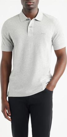BOSS Pallas Cotton Piqu&eacute; Polo in Open Grey at Nordstrom, Size Xx-Large
