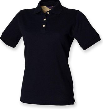 Henbury Ladies Classic Pique Polo Shirt : Color - Navy : Size - 16