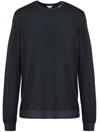 Malo Black Minimalistic Cashmere Crew Neck Sweater