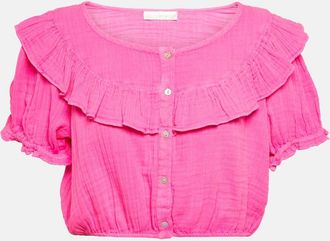 LoveShackFancy Elania cotton cropped top