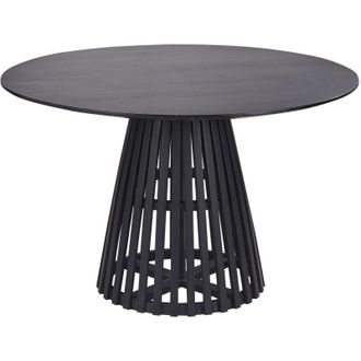 Beliani Beliani - Tavolo da pranzo rotondo moderno per 4 persone 120 cm in legno dacacia nero Mesilla