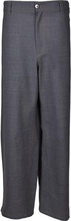 Brunello Cucinelli Medium Grey Wool Blend Trousers, Brand Size 44 (US Size 10)