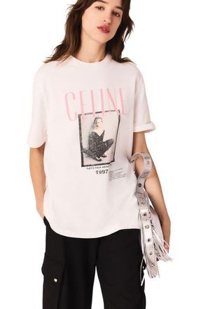 Maje x C&eacute;line Dion T-shirt in White at Nordstrom, Size Large