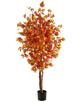 Nearly Natural 6Ft. Autumn Ficus Artificial Fall Tree