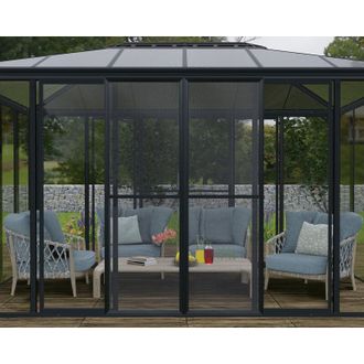 Palram Palram-canopia - Canopia Set Di Porte a Rete Per Garda/Sanremo/Ledro Veranda Grigio