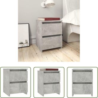 vidaXL Comodino grigio cemento - Comodino Grigio Cemento 30x30x40 cm in Legno Multistrato