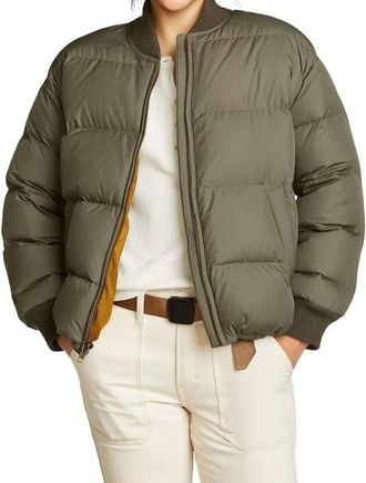 Eddie Bauer Original 650 Fp Down Bomber Jacket In Olive Green