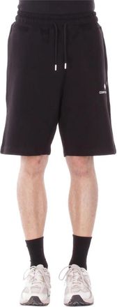 Marcelo Burlon Logo Front Shorts - Heren - Korte sportbroeken - Zwart - S - Katoen - Fitness