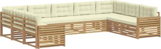 vidaXL Conjunto De Sof&aacute;s De Exterior 9 Uds. Blanco Y Crema Vidaxl