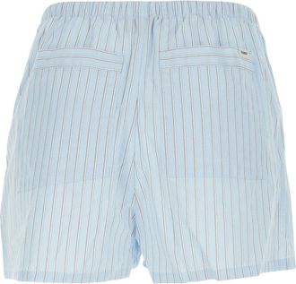 Dunst Womens Shorts Light Blue Striped Cotton