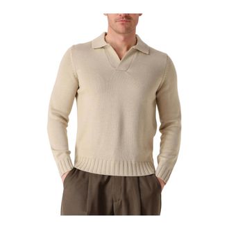 FILIPPO DE LAURENTIIS Truien & Vesten, Heren, Beige, M, Wol, Truien Leurink Exclusives Polo Skipper Ml Merino E Fine