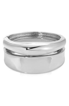 Ettika Set of 2 Bangle Bracelets in Silver at Nordstrom