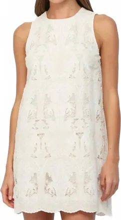 Fate Lace Shift Dress In White