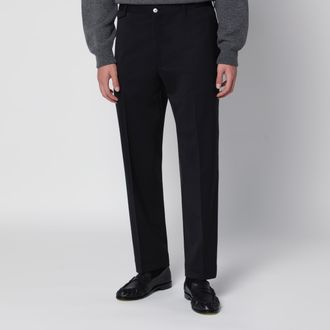 Santaniello Pantaloni sartoriali neri in misto lana