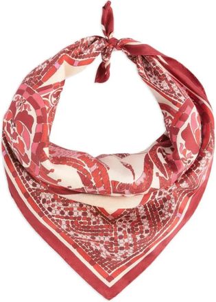 La DoubleJ Vierkante Zijden Sjaal - Dames - Zijden sjaals - Rood - ONE Size - Accessoires