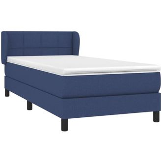 vidaXL Cama Box Spring Con Colch&oacute;n Tela Azul 80x200 Cm Vidaxl