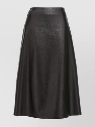 Balenciaga leather high-rise midi a-line skirt