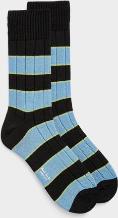 Paul Smith Mens Wide-stripe ribbed dress socks