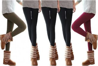 Trade Shop Trade Shop - Pack 5 Leggings Donna Effetto Termico Interno Felpato Elasticizzato Ass. Marte