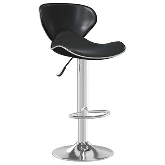 vidaXL Taburete De Cocina De Cuero Sint&eacute;tico Negro Vidaxl