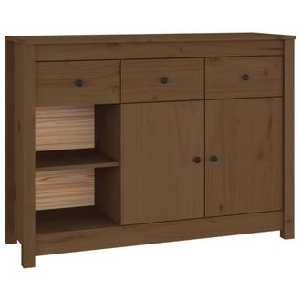 Berkfield Home Sideboard Honey Brown 100x35x74 cm Solid Wood Pine | Size: 100 x 35 x 74 cm