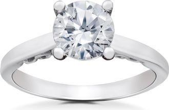 Pompeii3 1 1/2 ct Lab Created Eco Friendly Diamond Gabriella Engagement Ring 14k White Gold Size: 5