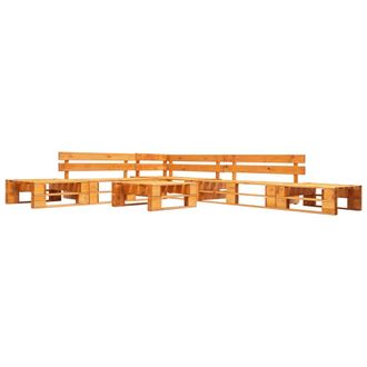 vidaXL Set De Muebles De Palets De Jard&iacute;n 6 Piezas Madera Marr&oacute;n Miel