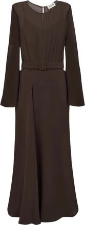 P.A.R.O.S.H. Maxi Jurk - Dames - Maxi kleedjes - Bruin - XS - Kleedjes